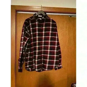 Arrow Dover Vintage Wool‎ Red Plaid Button Down Shirt Outdoor Camping Men's 2XL